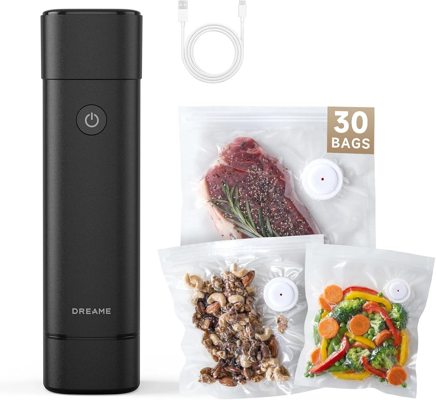 DREAME VH20 Handheld Vacuum Sealer Machine for Food with 30 Reusable Vacuum Bags