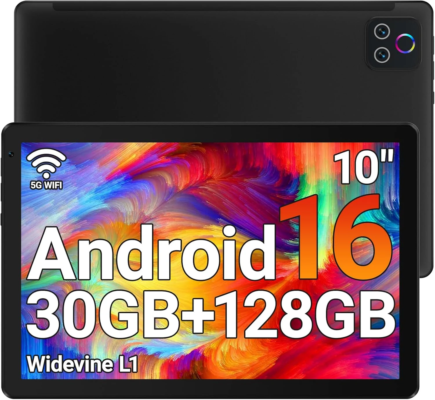 URAO Tablet,10.1" Android Tablet with Octa-core Processor 30GB RAM 128GB ROM HD IPS Touchscreen 8H Battery, Wi‑Fi 6, BT 5.4, Dual Camera, Android 16 Tablets 2026