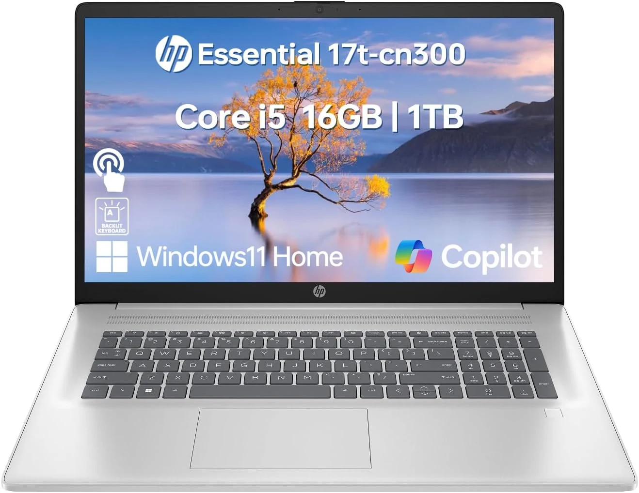 HP Essential 17 Laptop AI PC, 17.3" Touchscreen, Intel Core i5-1334U