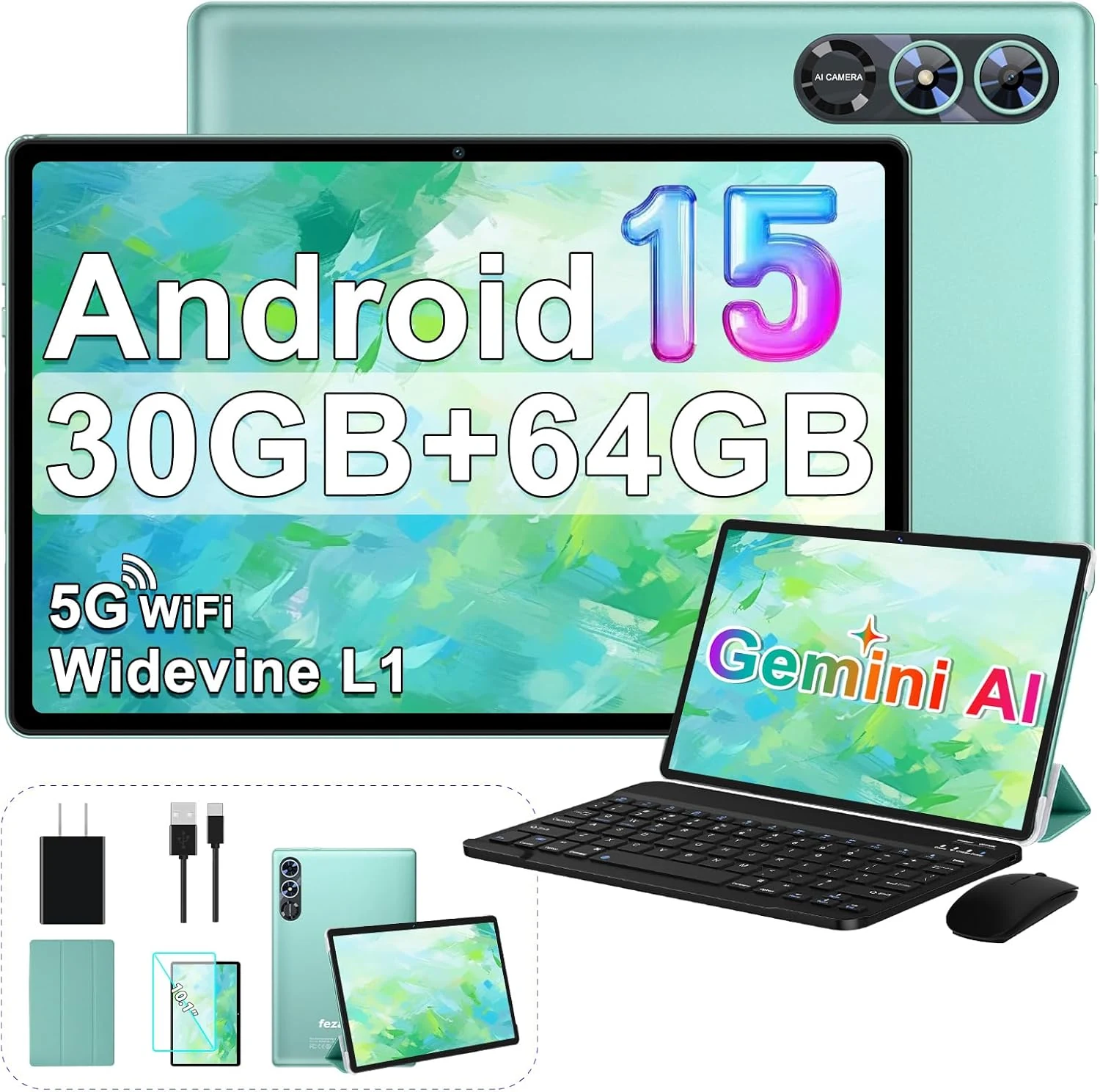 2026 Android 15 Tablet, 10 Inch Tablets with Gemini AI