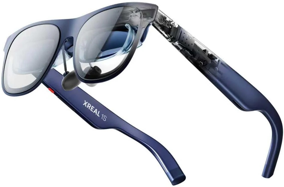 XREAL 1S AR/XR Glasses, 500" Virtual Screen Smart Glasses with 52° FOV, Native 3DoF, REAL 3D, Powered by X1 Chip