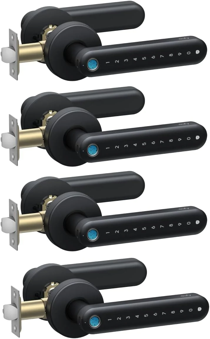 eufy Security Smart Lock FamiLock C32 4-Pack, Fingerprint Keyless Door Lock with Handle