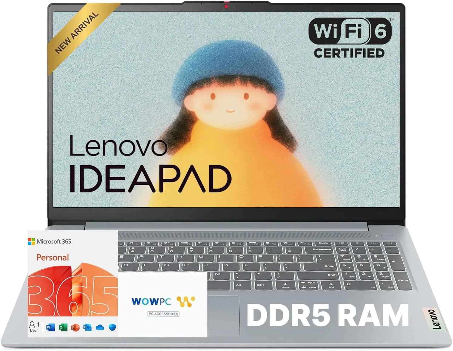 Lenovo IdeaPad Slim 3i 15.6" FHD Laptop • Microsoft Office 365 (Intel N100, DDR5, 128GB SSD, Windows 11)