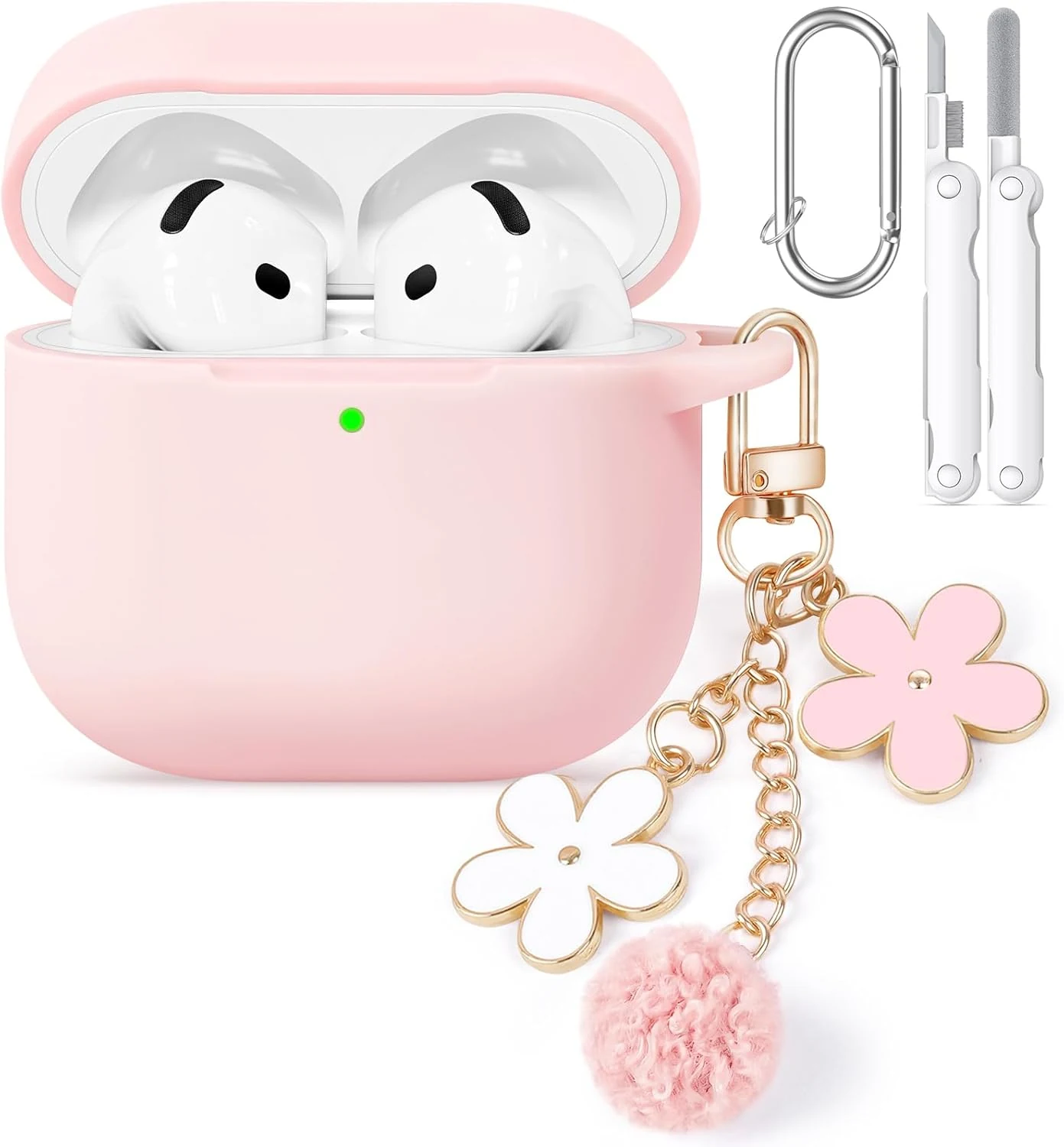 for AirPods 4 Case Cover, Soft Pink Silicone Protective Shell review