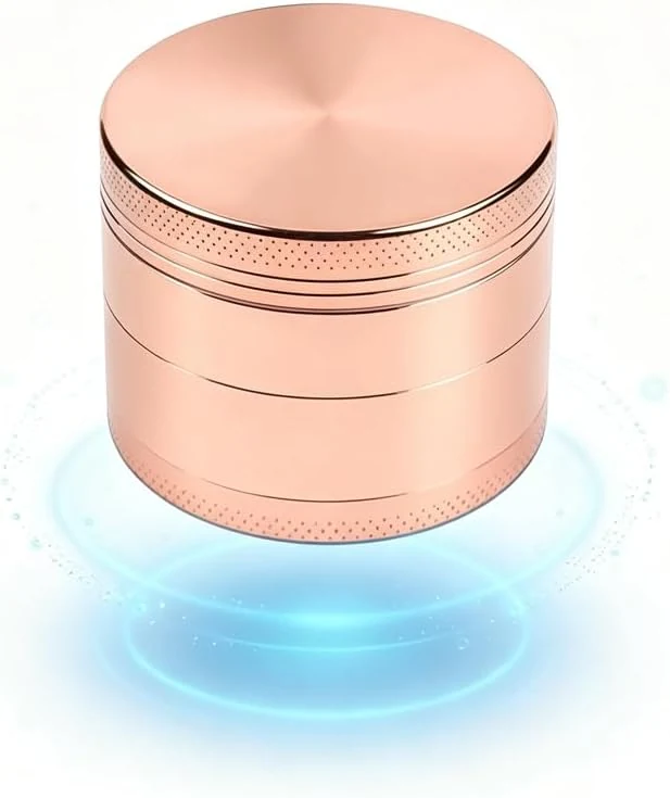 2.5-Inch Zinc Alloy Spice Grinder, Compact Portable Design with Storage Compartment, rose gold
