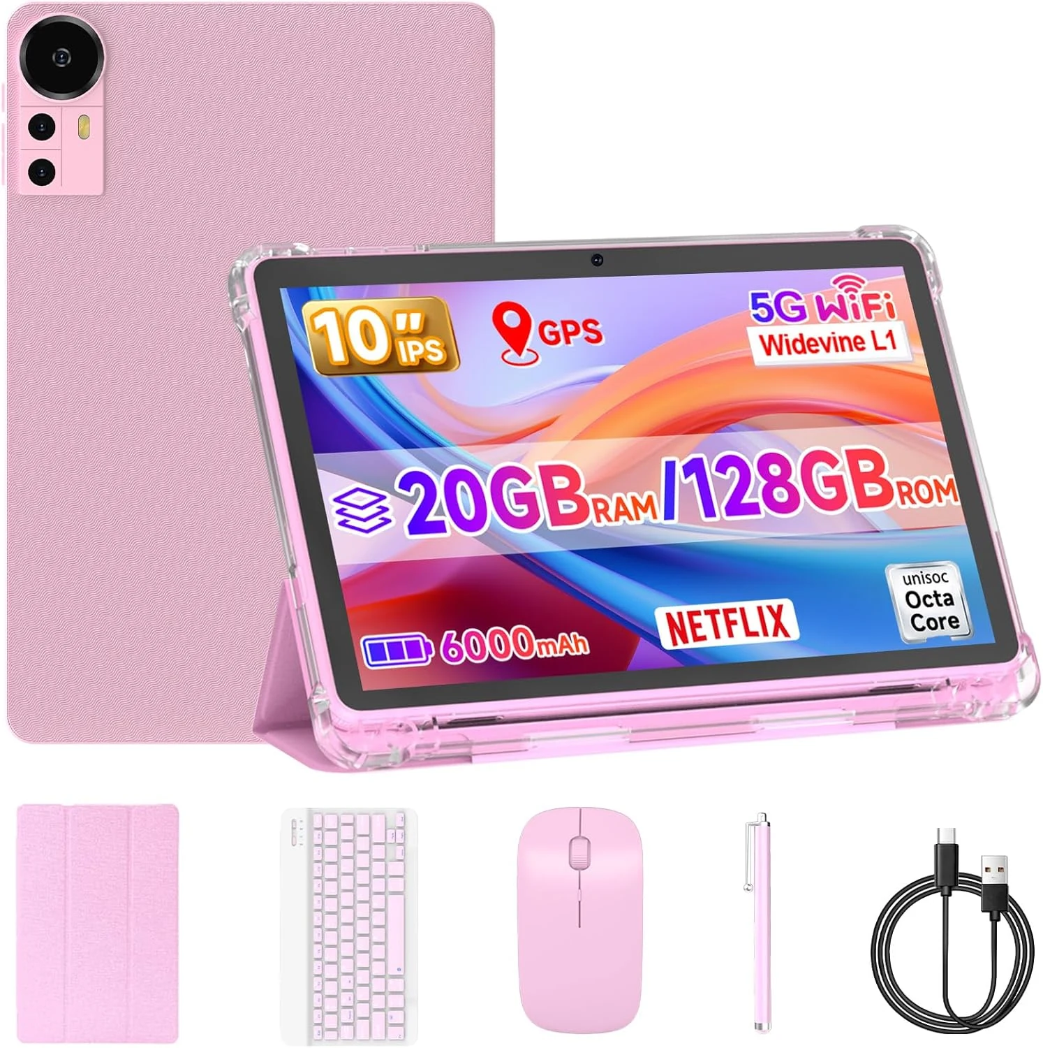 10 Inch Tablet Android 15 Tablets with Case 4+16GB RAM+128GB (CP31M)