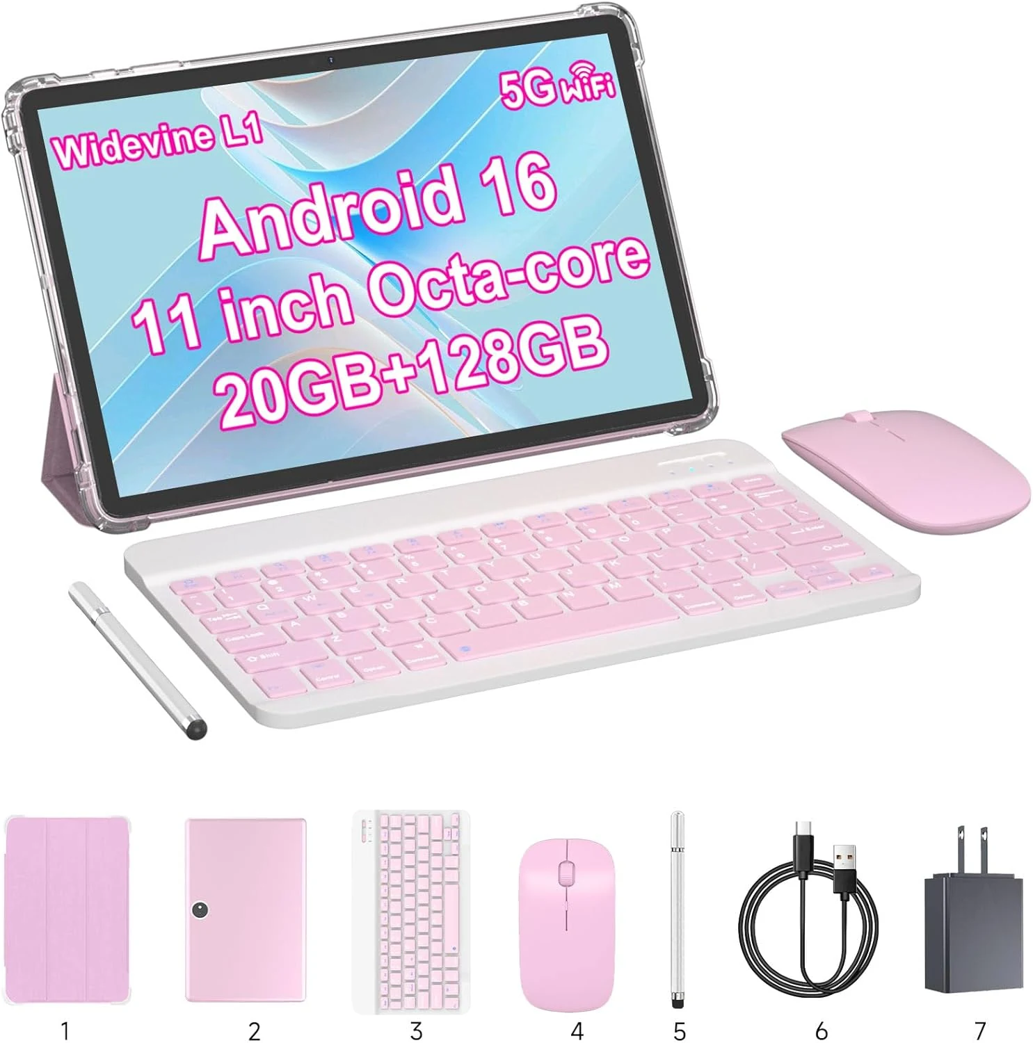 Aheadthink 11 inch Tablet 2 in 1 Tablets (20GB RAM, 128GB, Android 16)