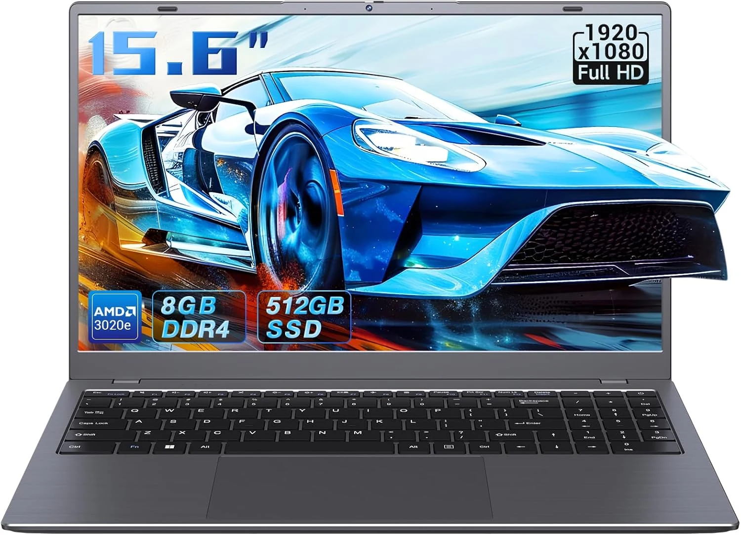 15.6 Inch Laptop Computer, AMD 3020e Processor (Up to 2.6GHz), 8GB RAM 512GB SSD, 1080P IPS FHD Display (MAXVELTH)