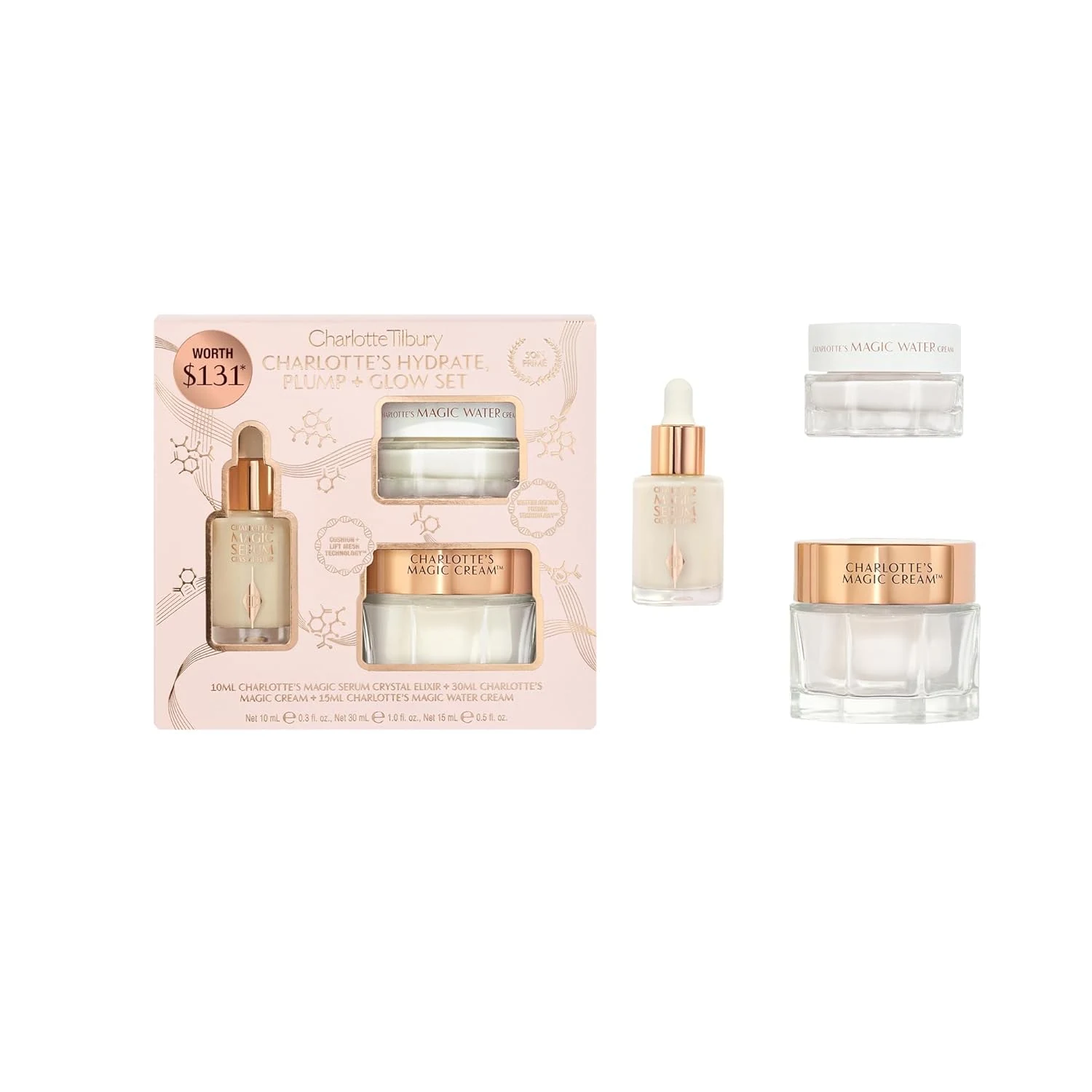 Charlotte Tilbury Hydrate, Plump & Glow Set – Magic Cream and Magic Serum Gift Set