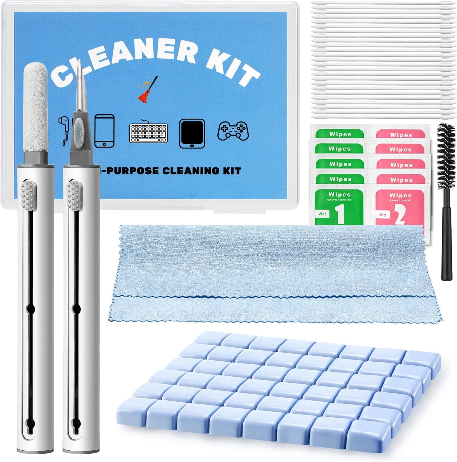 Upgraded for Airpod Cleaner Kit (81 PCS),Multi-Tool with Cleaning Pen,Putty&Swabs,Removes Earwax& Dust