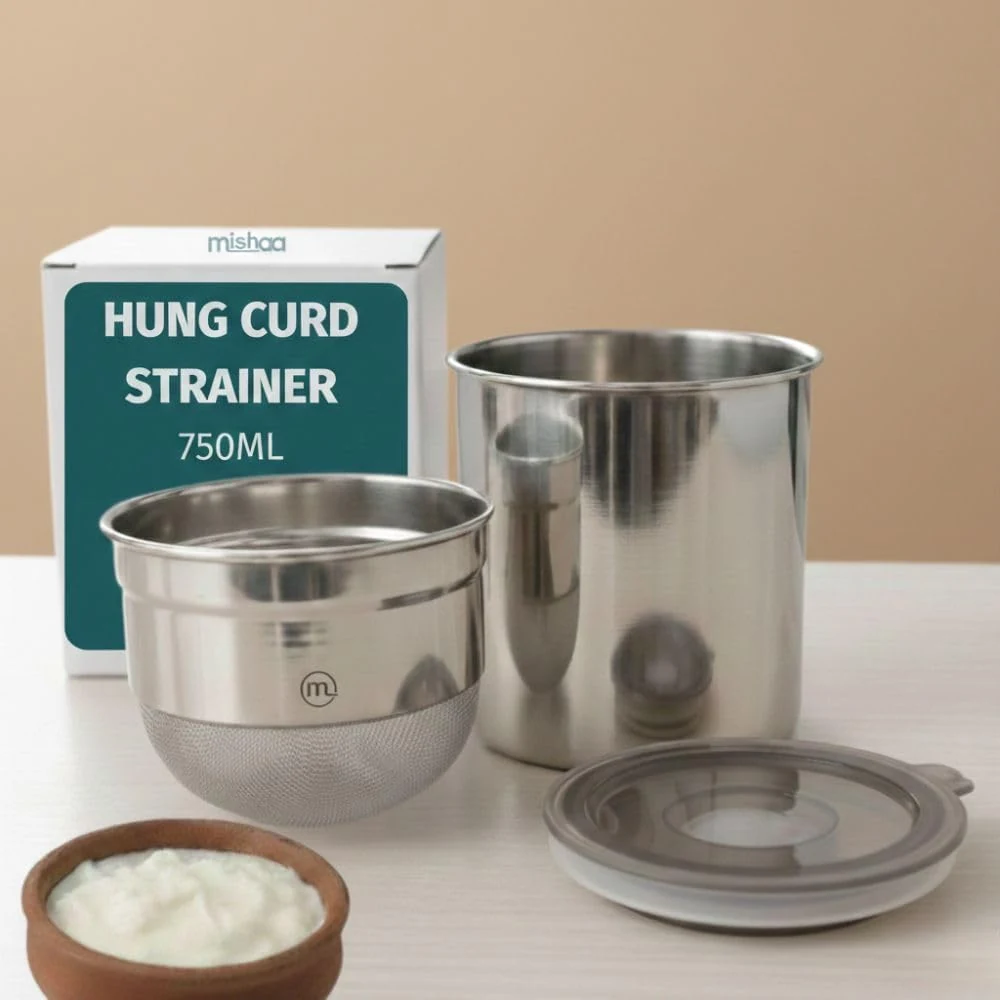 Mishaa Steel Greek Yogurt and Hung Curd Maker 750ml (BPA Free)