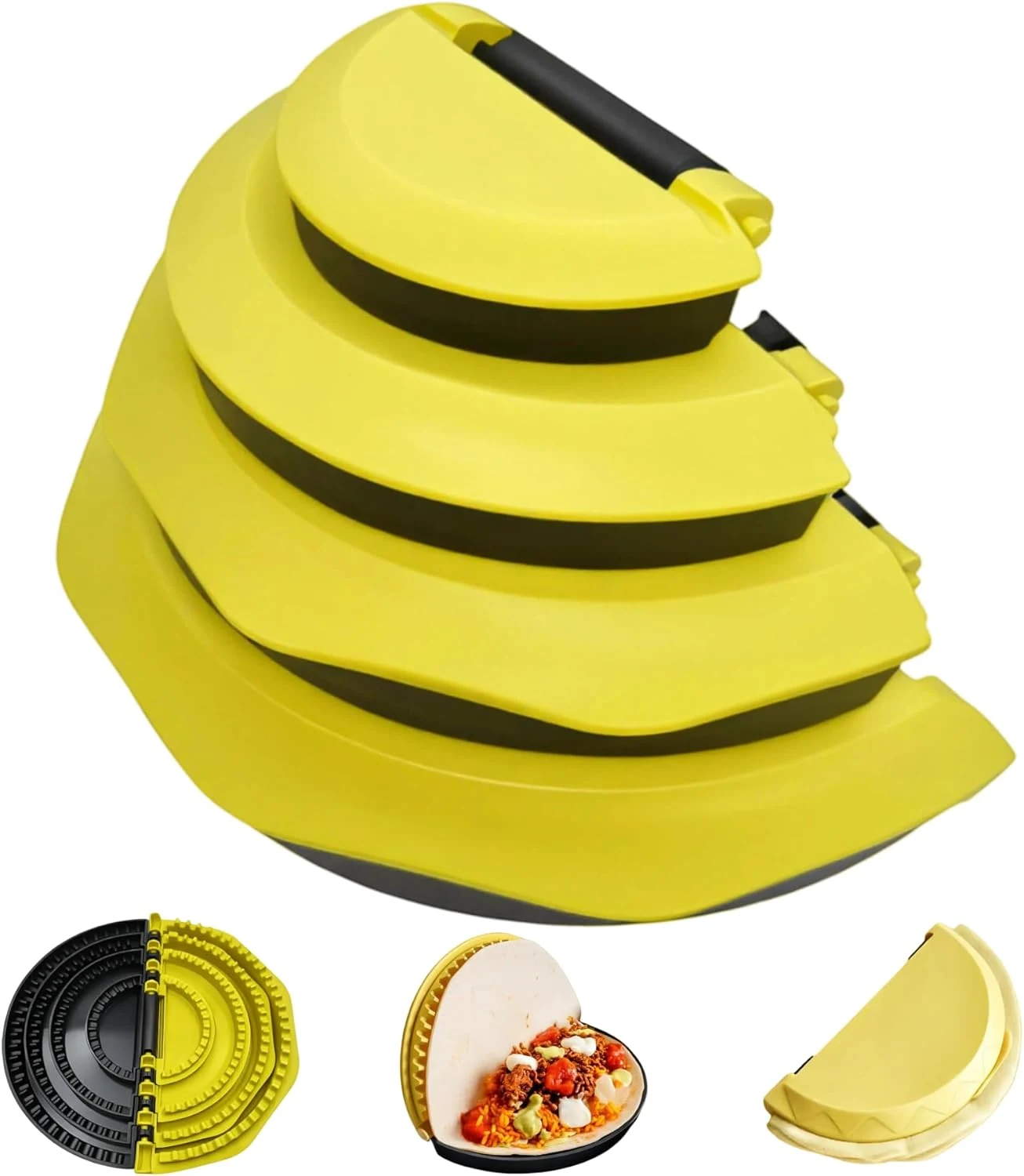 4-in-1 Nesting Tortilla Sealer & Crimper | 4/6/8/10-inch Sizes for Tortilla Wraps, Quesadillas, Burritos, Tacos, Dumplings & More