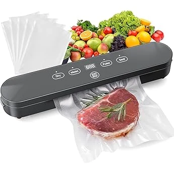 75KPa Vacuum Sealer w/ 6-in-1, Digital Timer, Cutter, 10Bags