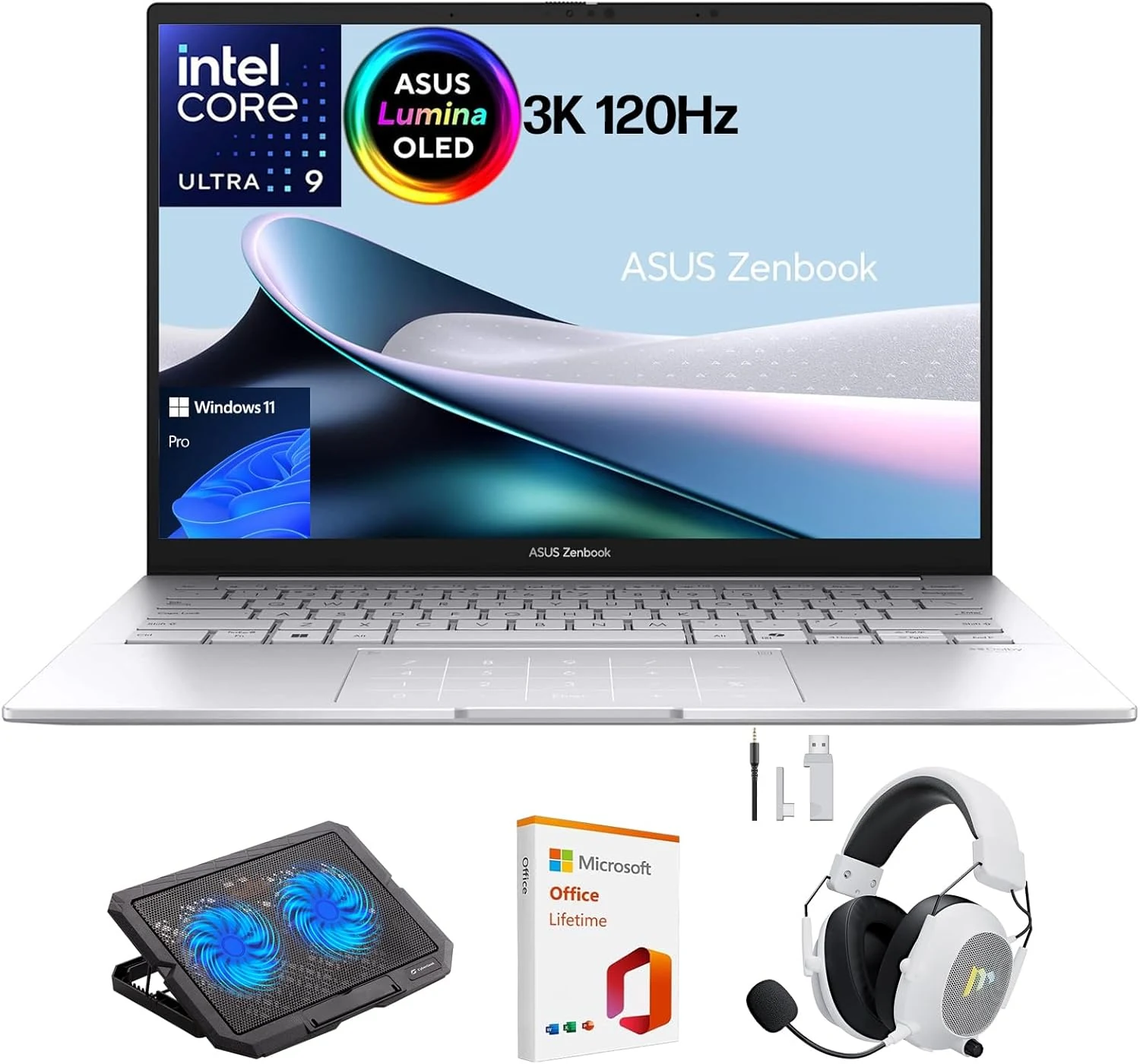 ASUS Zenbook 14 OLED 2025 Laptop, 14" 3K 120Hz Touchscreen Display