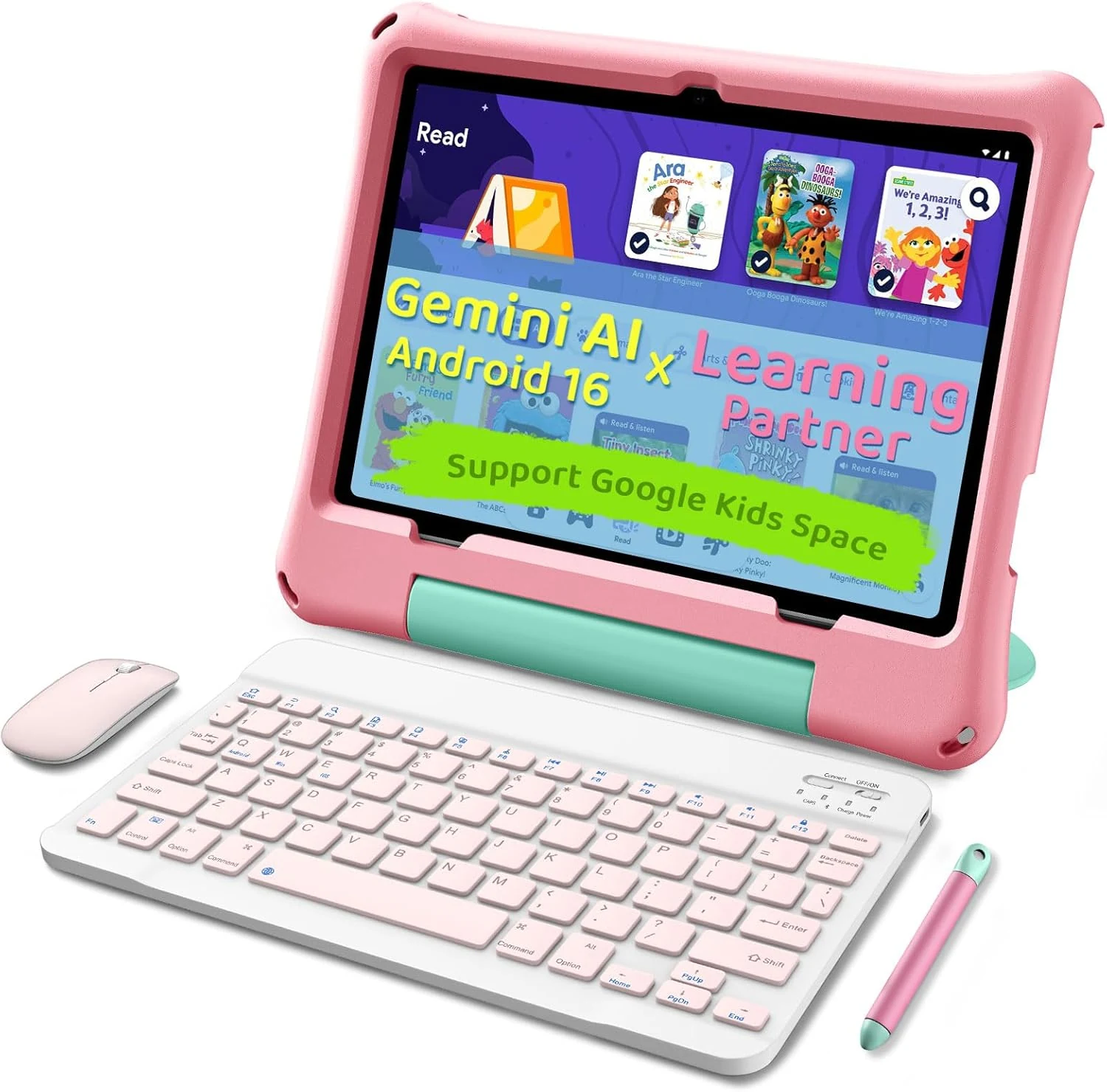 aiprotablet Kids Tablet, Android 16 Tablet for Kids 10 inch (Pink)