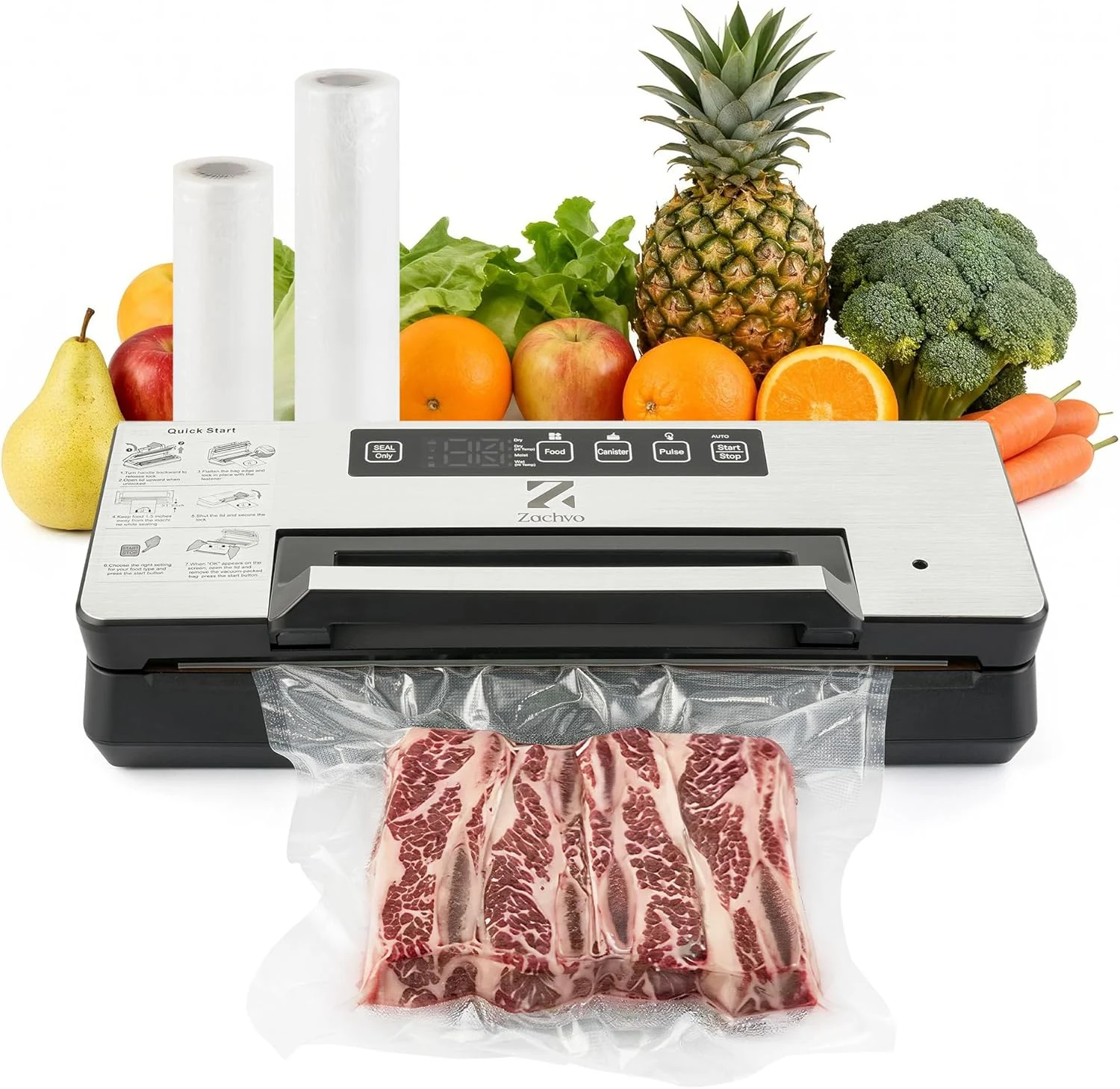 ZACHVO Dual Pump Vacuum Sealer for Food Storage & Sous Vide