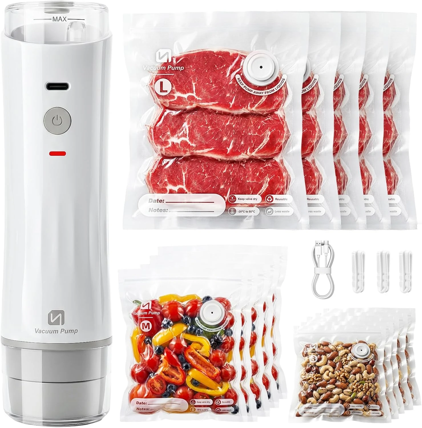 ShinePick Vacuum Sealer for Food, Powerful Handheld Food Saver Machine