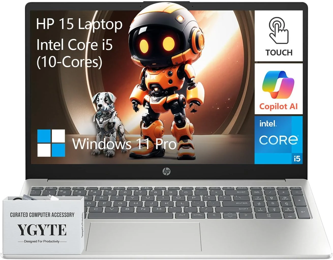 HP 15.6 Laptop Touchscreen Computer, Intel 10-Core i5