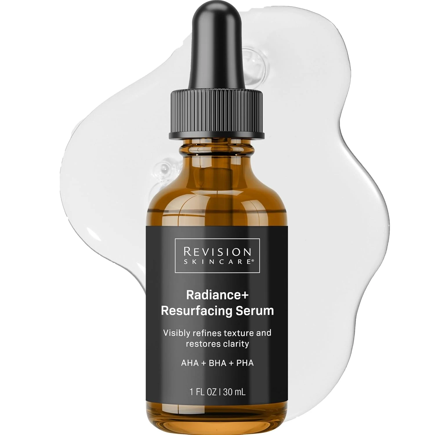 Revison Skincare Radiance+ Resurfacing Serum, Overnight AHA+BHA+PHA Exfoliating Serum with Glycolic Acid & Salicylic Acid