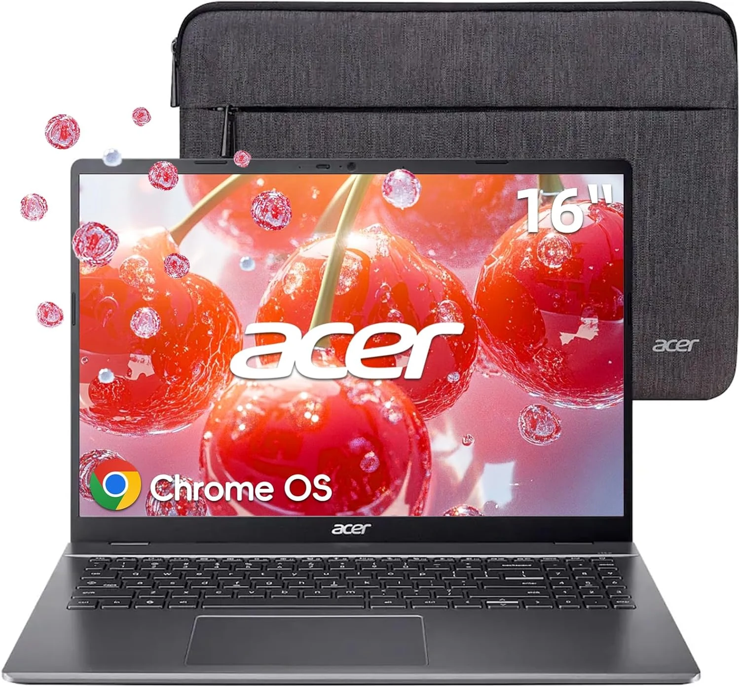 acer Chromebook Plus 516-16" WUXGA Student Laptop, Intel i3-1315U, 8GB LPDDR5-128GB UFS, HDMI, USB-C, USB-A, Bluetooth, Wi-Fi, DTS Audio, Long Battery, Chrome OS, Gray