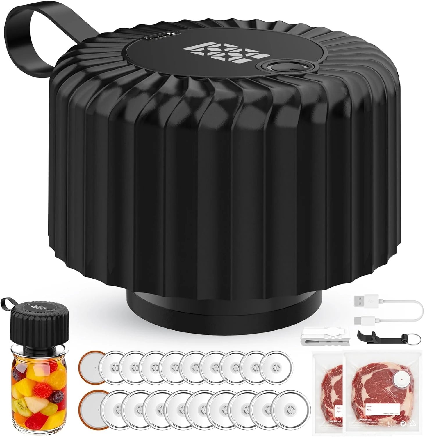 Upgraded Electric Mason Jar Vacuum Sealer Kit For Wide & Regular Mouth Jars