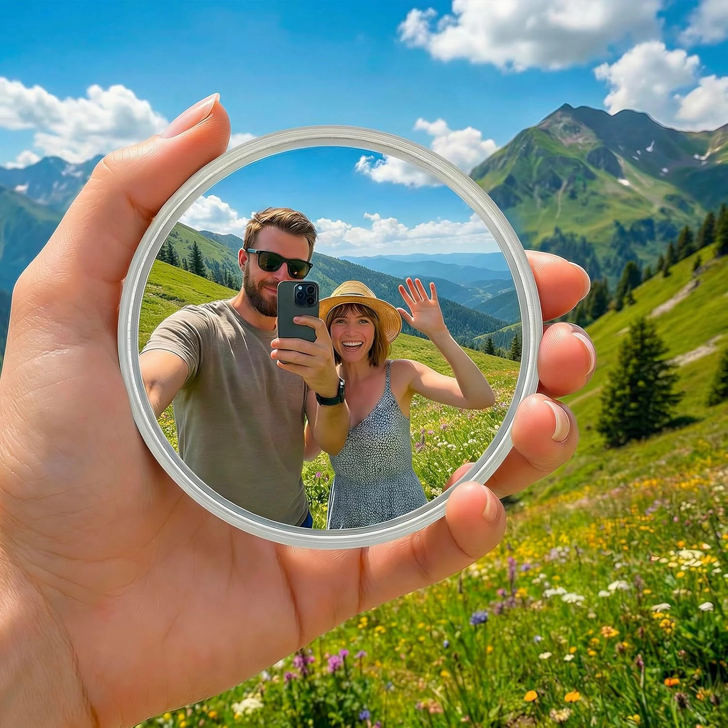 biwink Handheld Selfie Convex Mirror (3.74in)