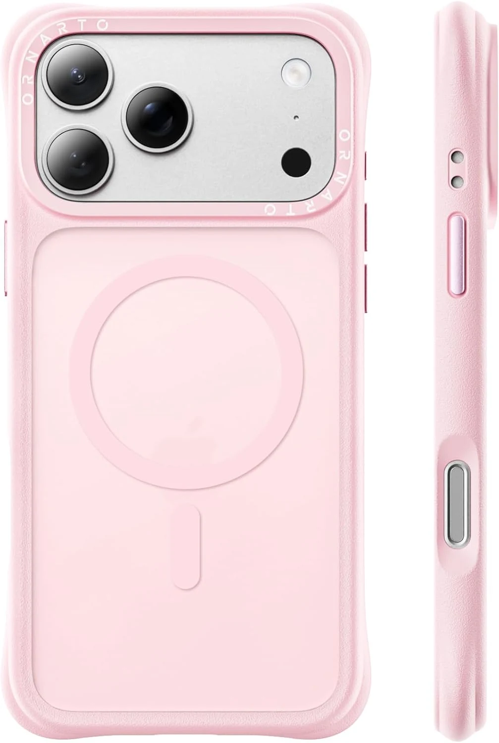 ORNARTO Magnetic for iPhone 17 Pro Max Case, 20FT Military-Grade Drop Protection (MagSafe Compatible) in Chalk Pink