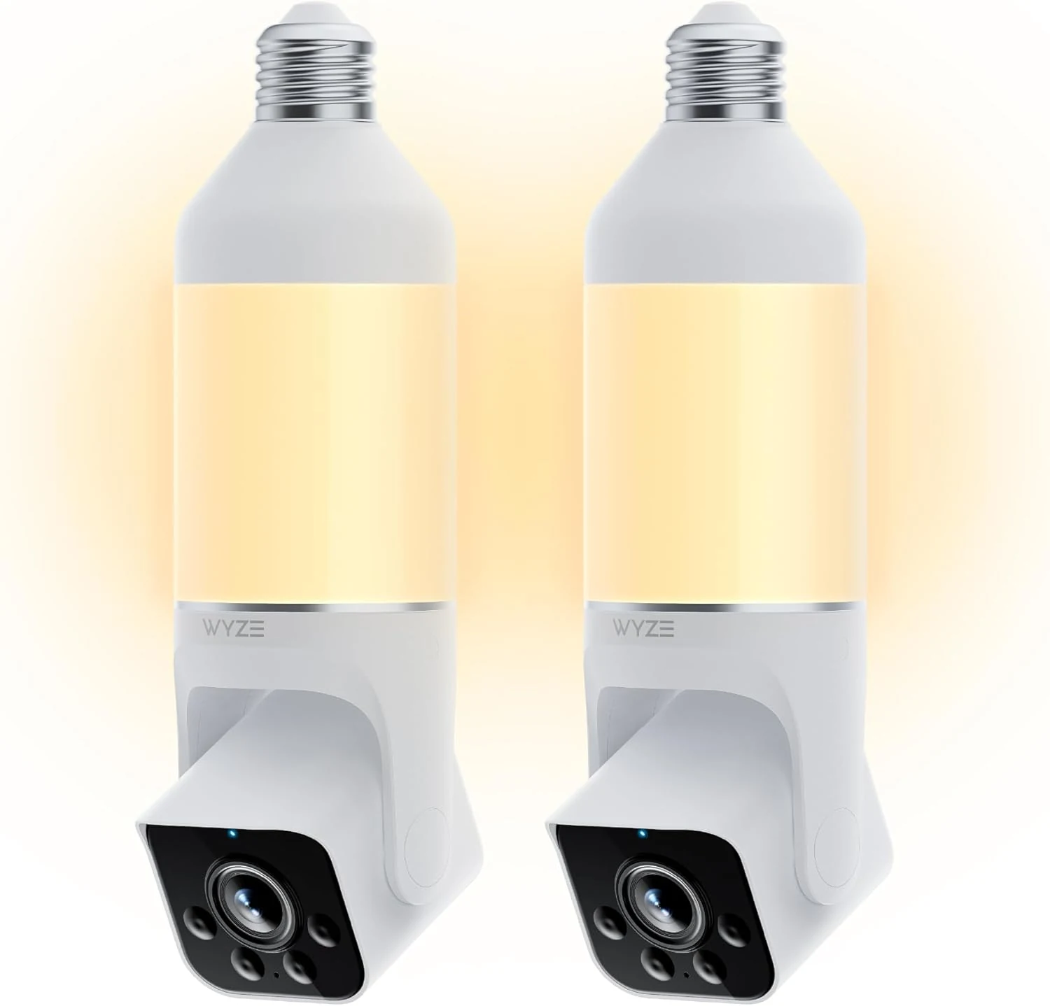 WYZE Bulb Cam Security Camera, 2K HD Outdoor Light Bulb Camera, Color Night Vision, Dimmable LED Bulb, Motion Detection, Siren Alarm (2 Pack)
