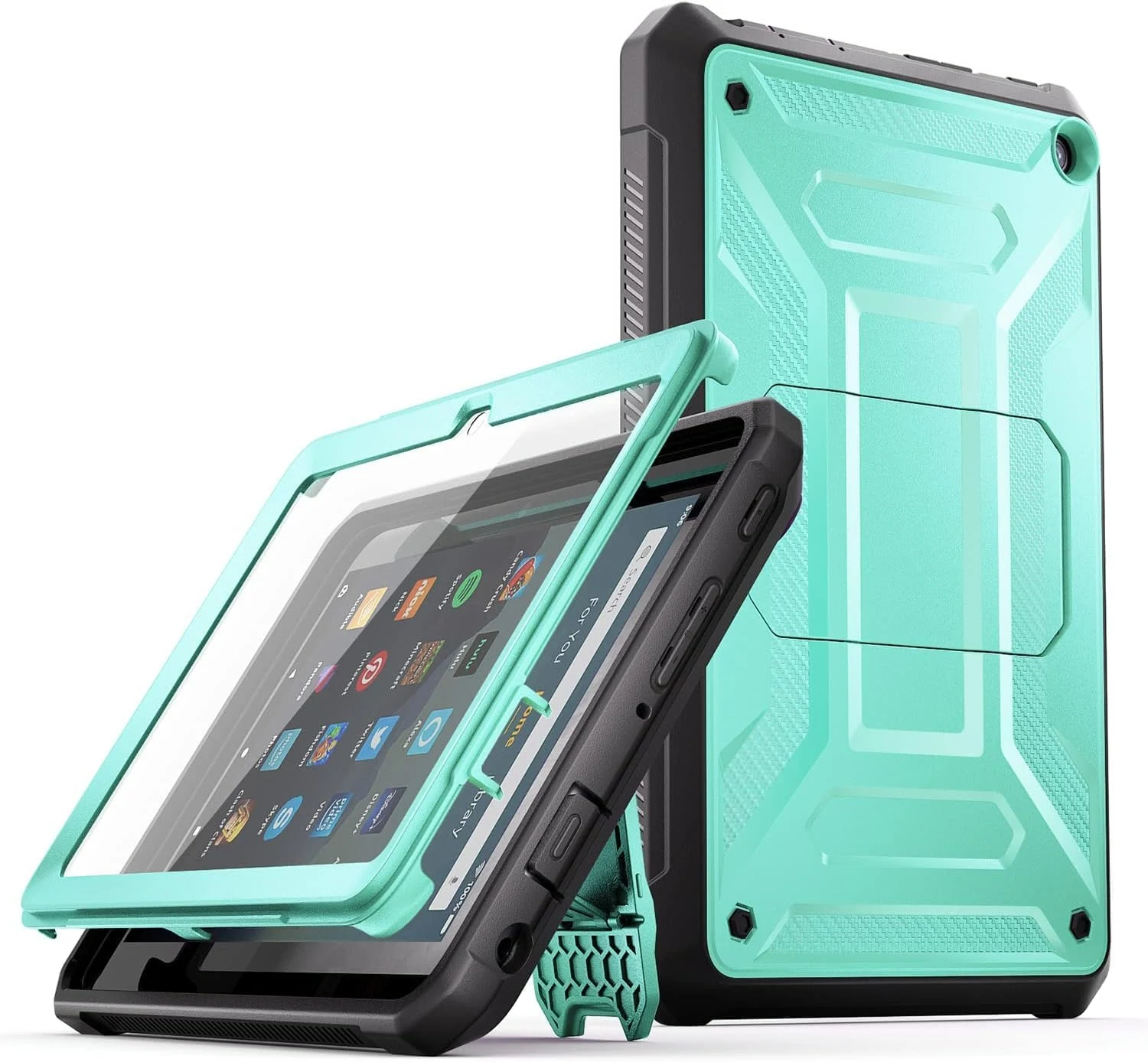 All-New 8 & 8 Plus Tablet 8“, DJ&RPPQ Child Adult Friendly with Stand and Screen Protector (Green)
