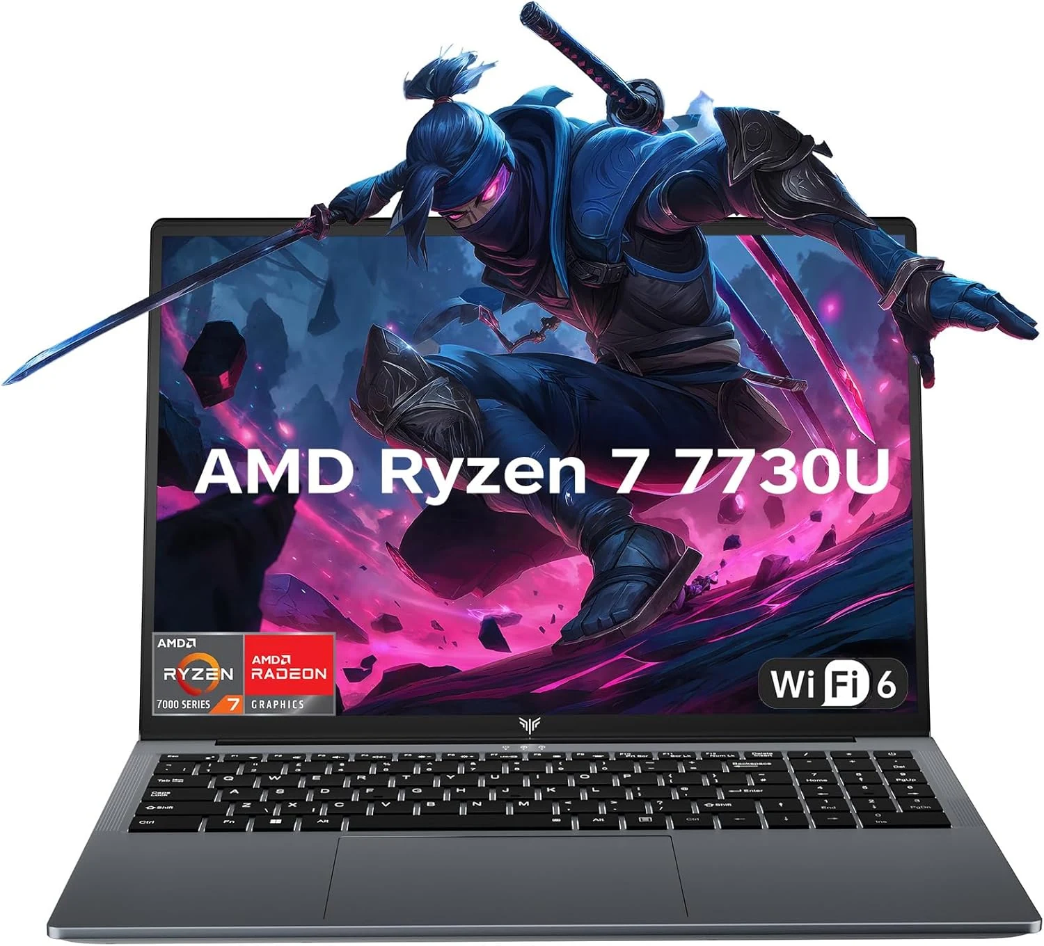 KAIGERR Light Gaming Laptop, 16.0inch Laptop Computer with AMD Ryzen 7 7730U