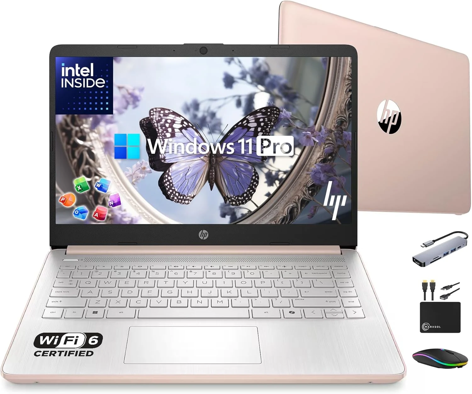 HP 14" Laptop Thin and Light for 2026 Student Business (Rose Gold)