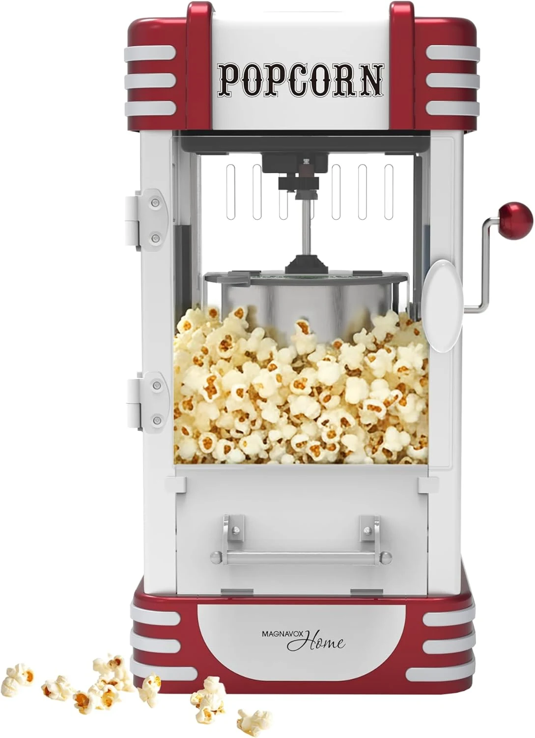MAGNAVOX HOME, Popcorn Maker Machine Movie Theater/Cinema Style Popper with 2-Sided Serving Scoop, 2.5 Ounce (Red)