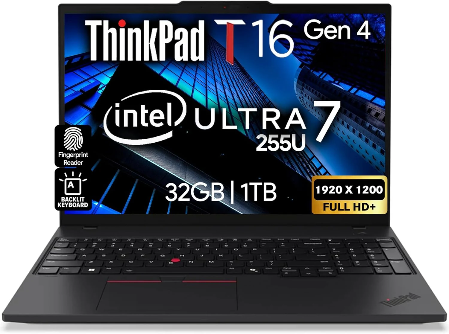 Lenovo ThinkPad T16 Gen 4 AI Business Laptop 16” FHD+ (Intel Ultra 7, 32GB RAM, 1TB SSD)