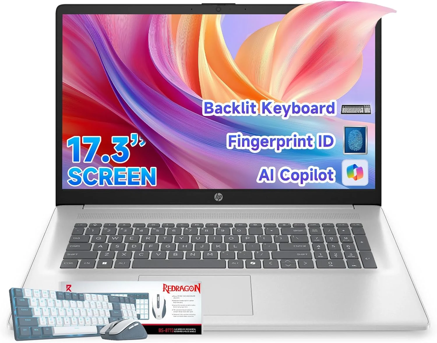 HP 17.3" Business Laptop, 13th Gen Intel 10-Core i5-1334U, 20GB RAM, 512GB SSD