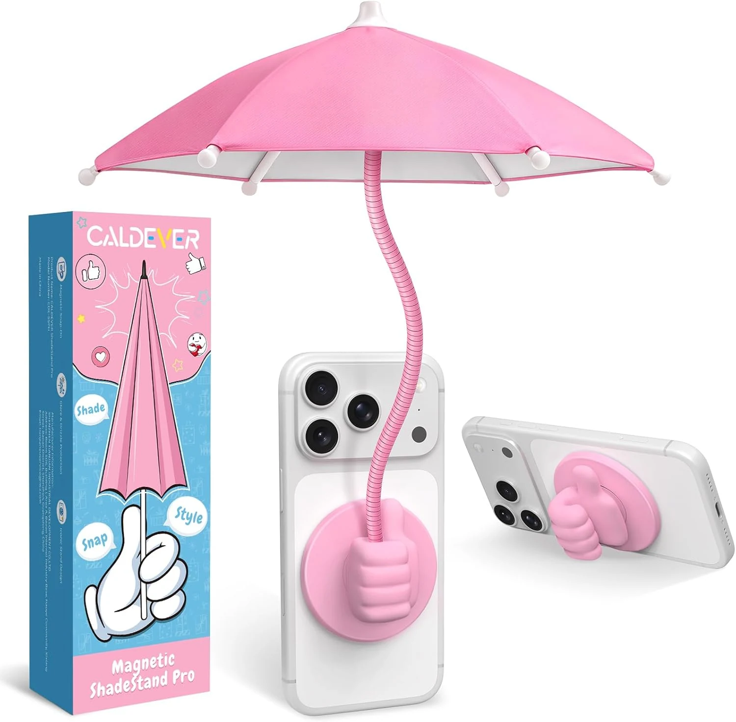 CALDEVER Phone Umbrella for Sun Shade Magnetic (UPF 45+ anti-glare, universal)