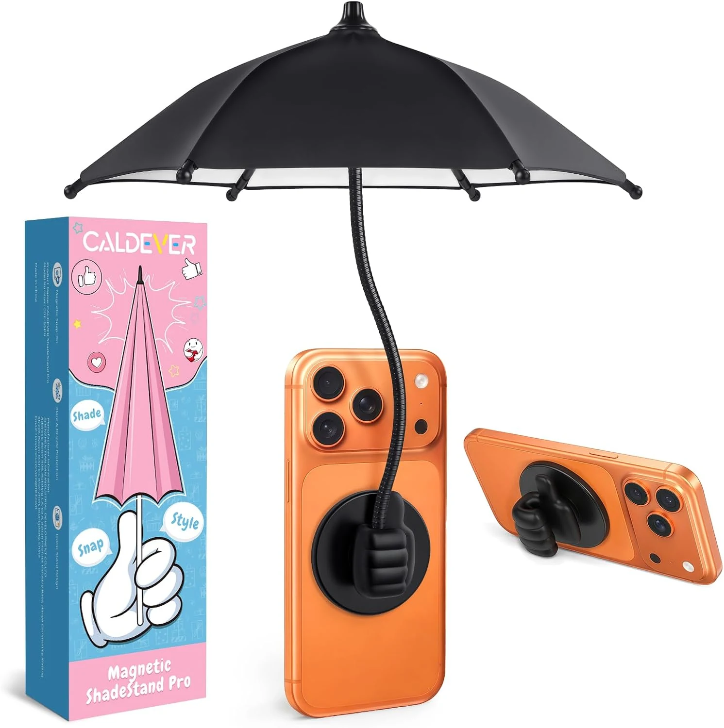 CALDEVER Phone Umbrella for Sun Shade Magnetic (Thumbs Up)