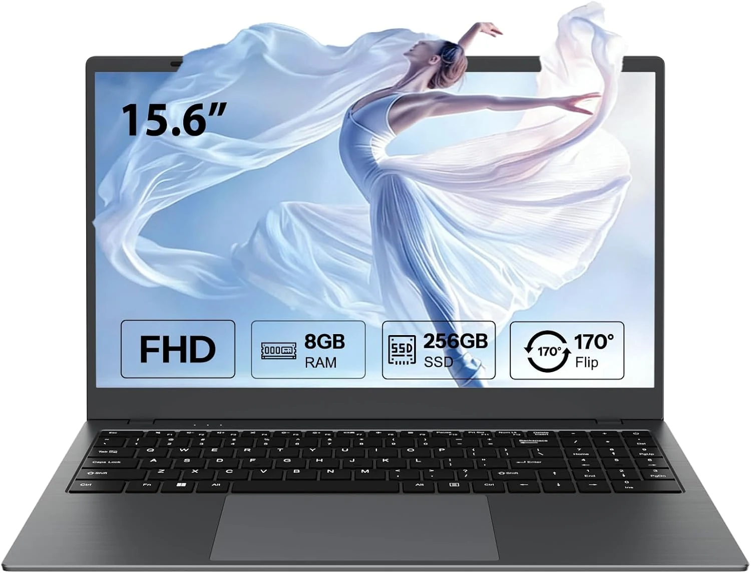 TEKTAIPC 15.6 Inch Laptop 8GB RAM 256GB SSD Laptop Computer for Student and Business