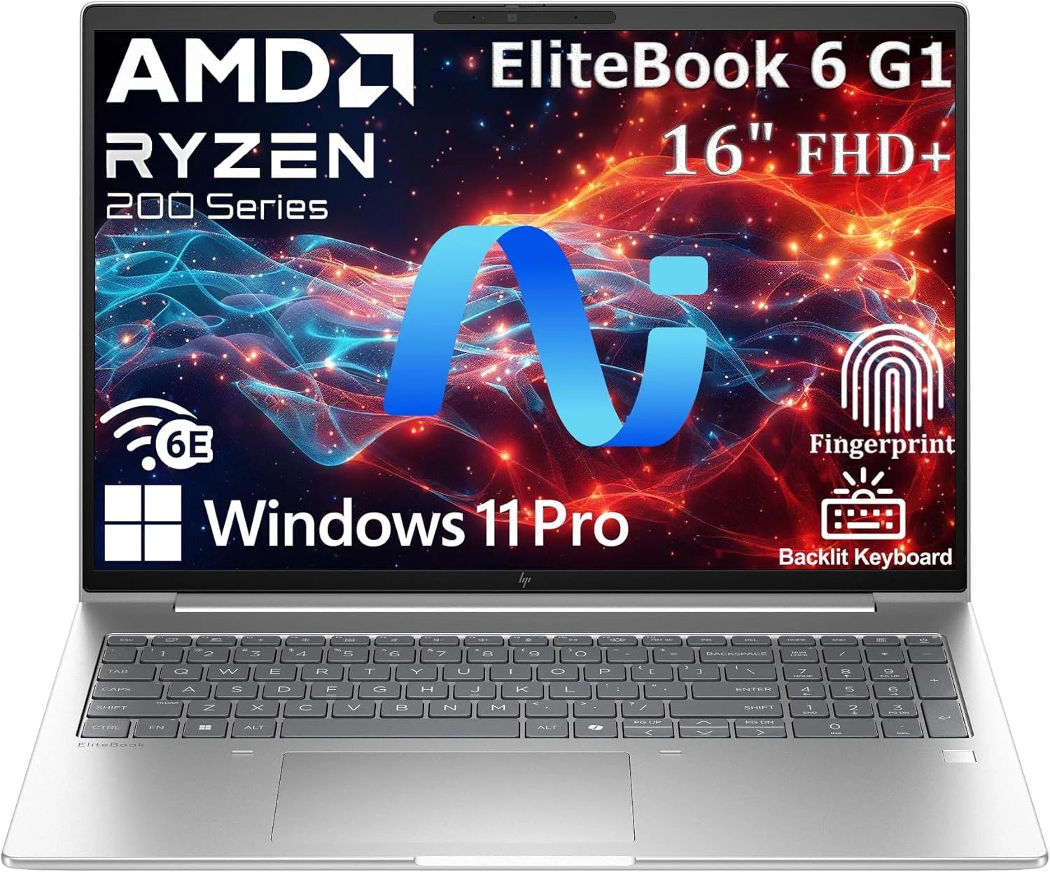 HP EliteBook 6 G1a AI PC (16\" Business Laptop with Ryzen 5, 16GB DDR5, 512GB SSD)