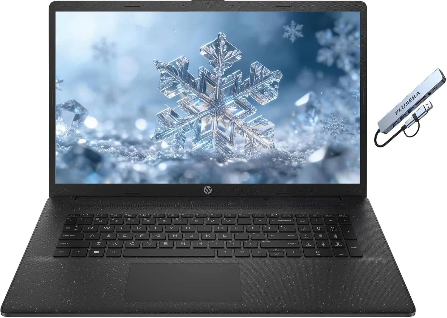 HP 17.3" Business Laptop Computer, Intel 10-Core i5, 4GB RAM 256GB SSD, Windows 11 Pro with AI Copilot Ready, Numeric Keypad, Camera Privacy Shutter, PLUSERA 8-in-1 Hub Included, Jet Black
