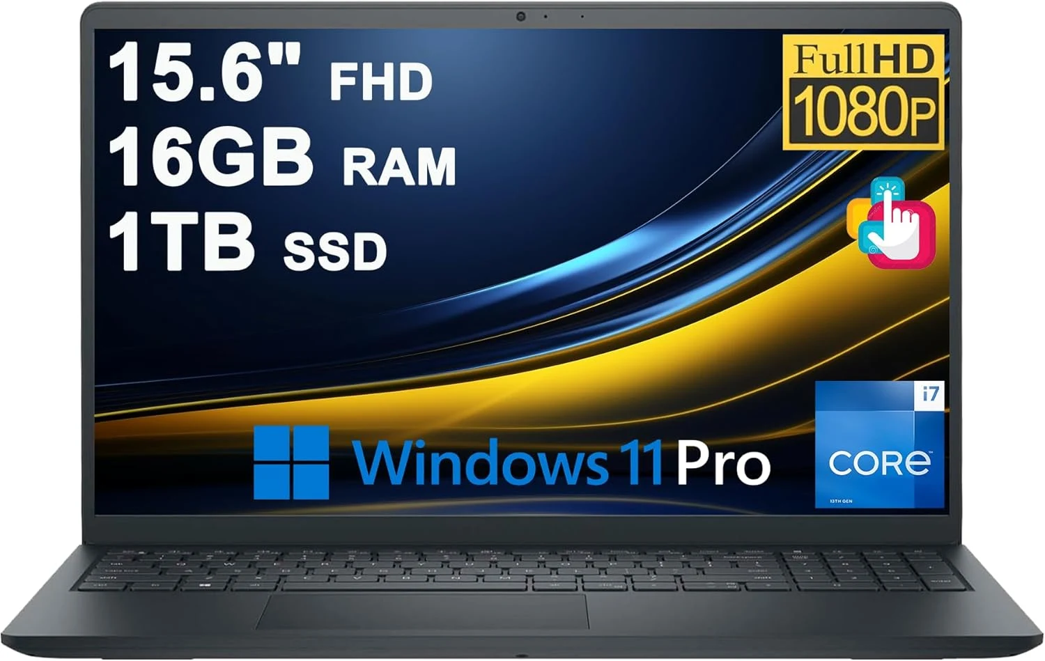 Dell 15 Business Laptop 15.6" FHD Anti-Glare Touchscreen Intel 10-core i7-1355U 16GB RAM 1TB SSD Type-C ExpressCharge Long-Lasting Battery Win11Pro