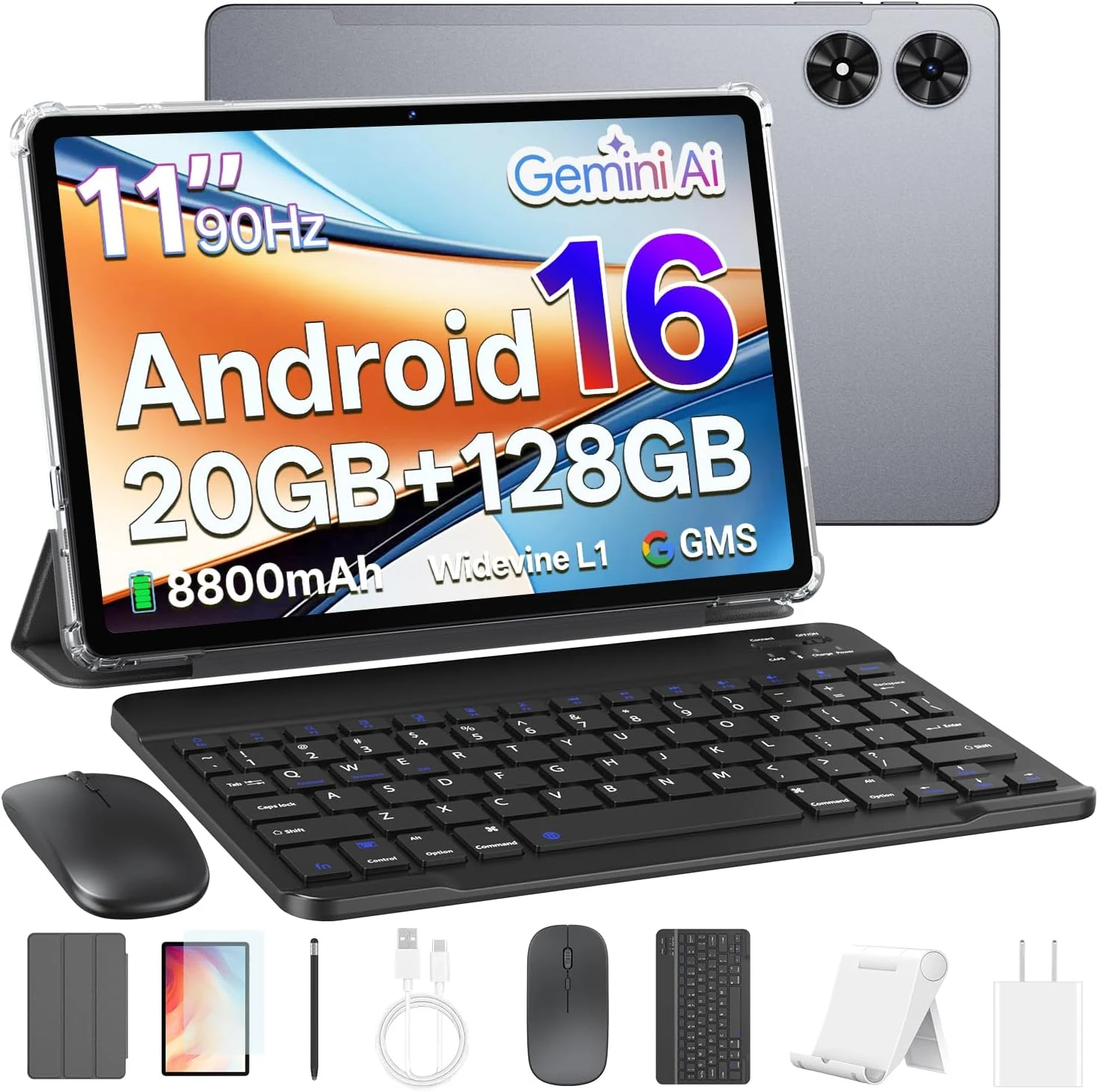 Tablet 11 inch, Android 16 Tablet with Octa-Core & Gemini AI