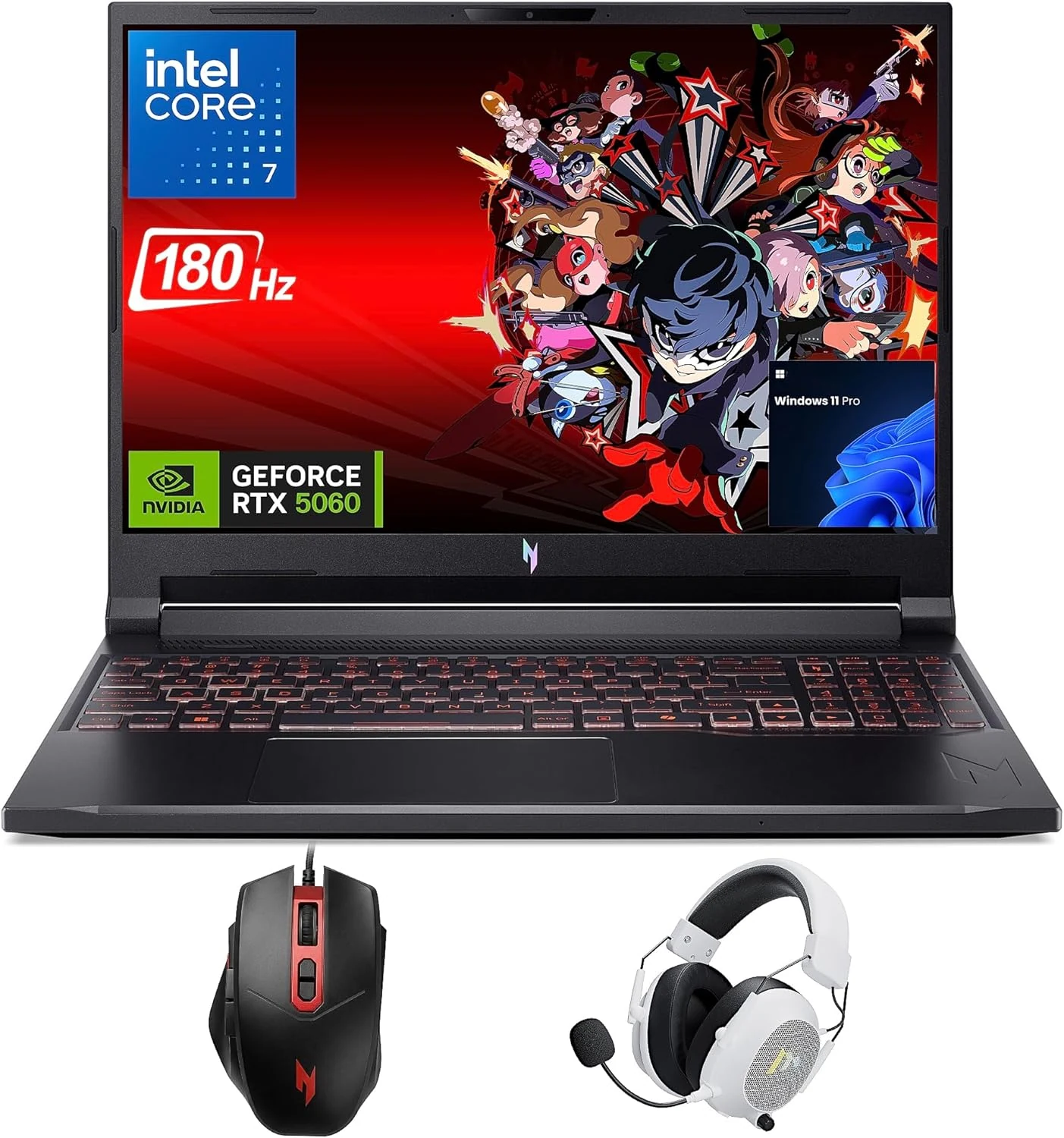 Acer Nitro V16 Gaming Laptop, 16" WUXGA IPS 180Hz (100% sRGB), Intel 10-Core 7 240H, 32GB DDR5 1TB Gen4 SSD, GeForce RTX 5060 DLSS4