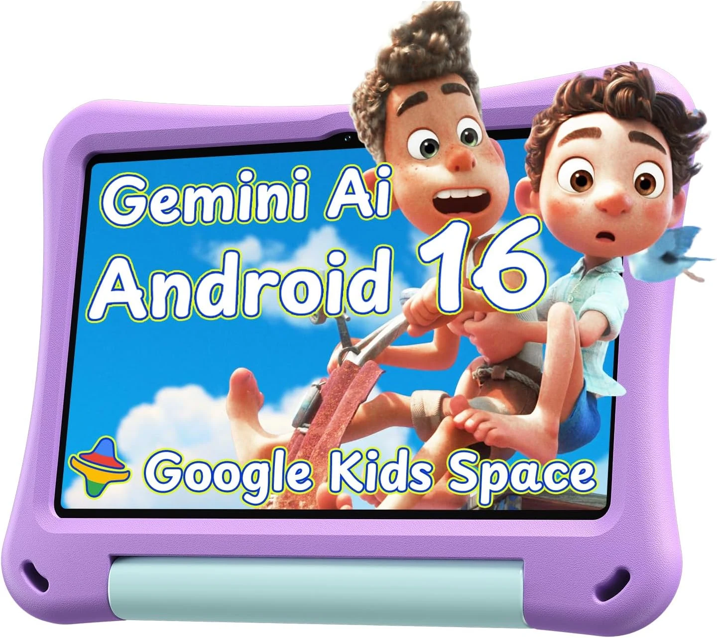 Kids Tablet 10 inch, Android 16 Tablet for Kids, 20GB RAM, 32GB ROM, 1TB Expandable Storage, Parental Controls, 6600mAh Battery, Dual Camera, Wi-Fi 6, Shockproof EVA Case (Purple)