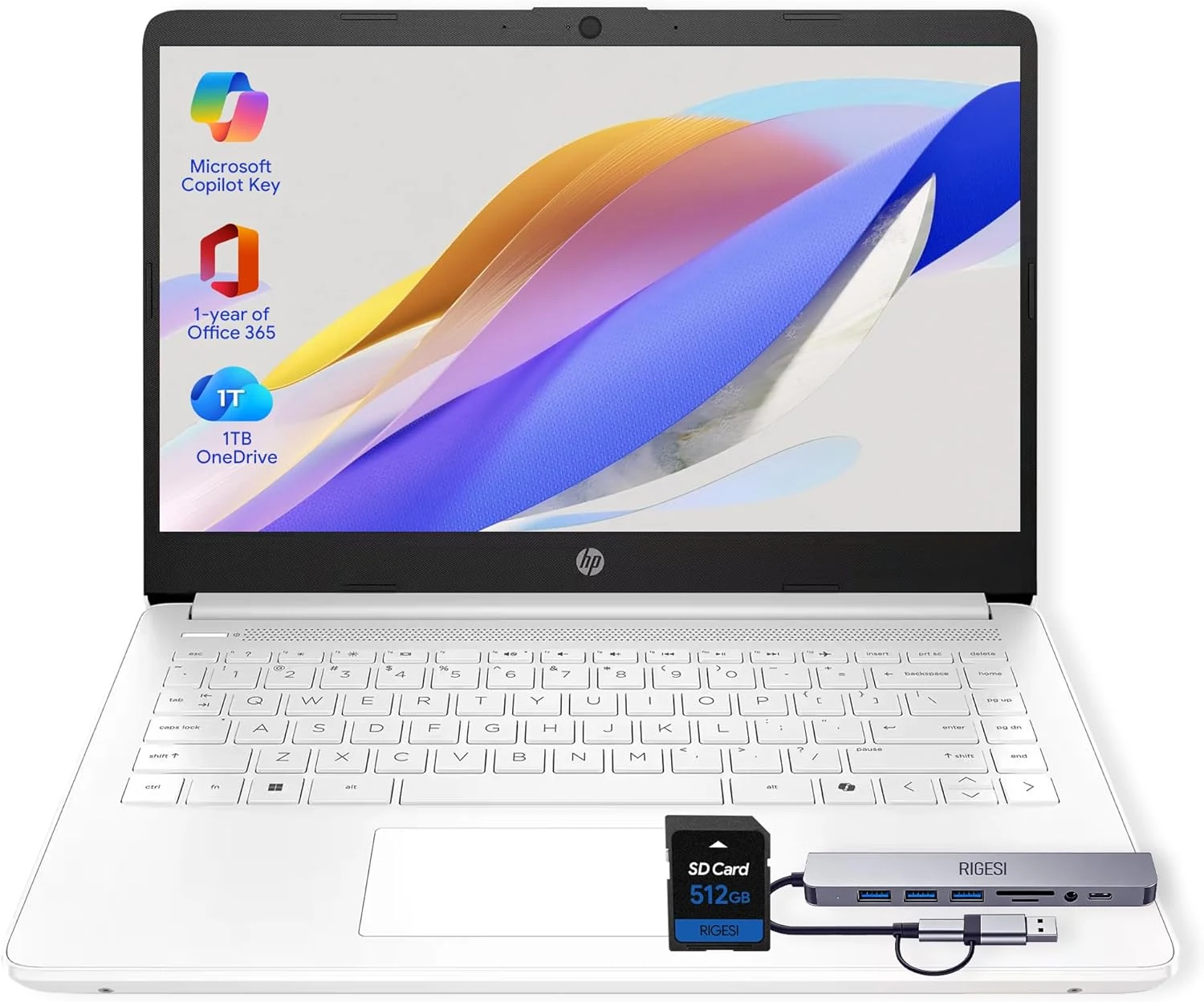 HP 14" Laptop · 576GB Storage · Microsoft 365 Included