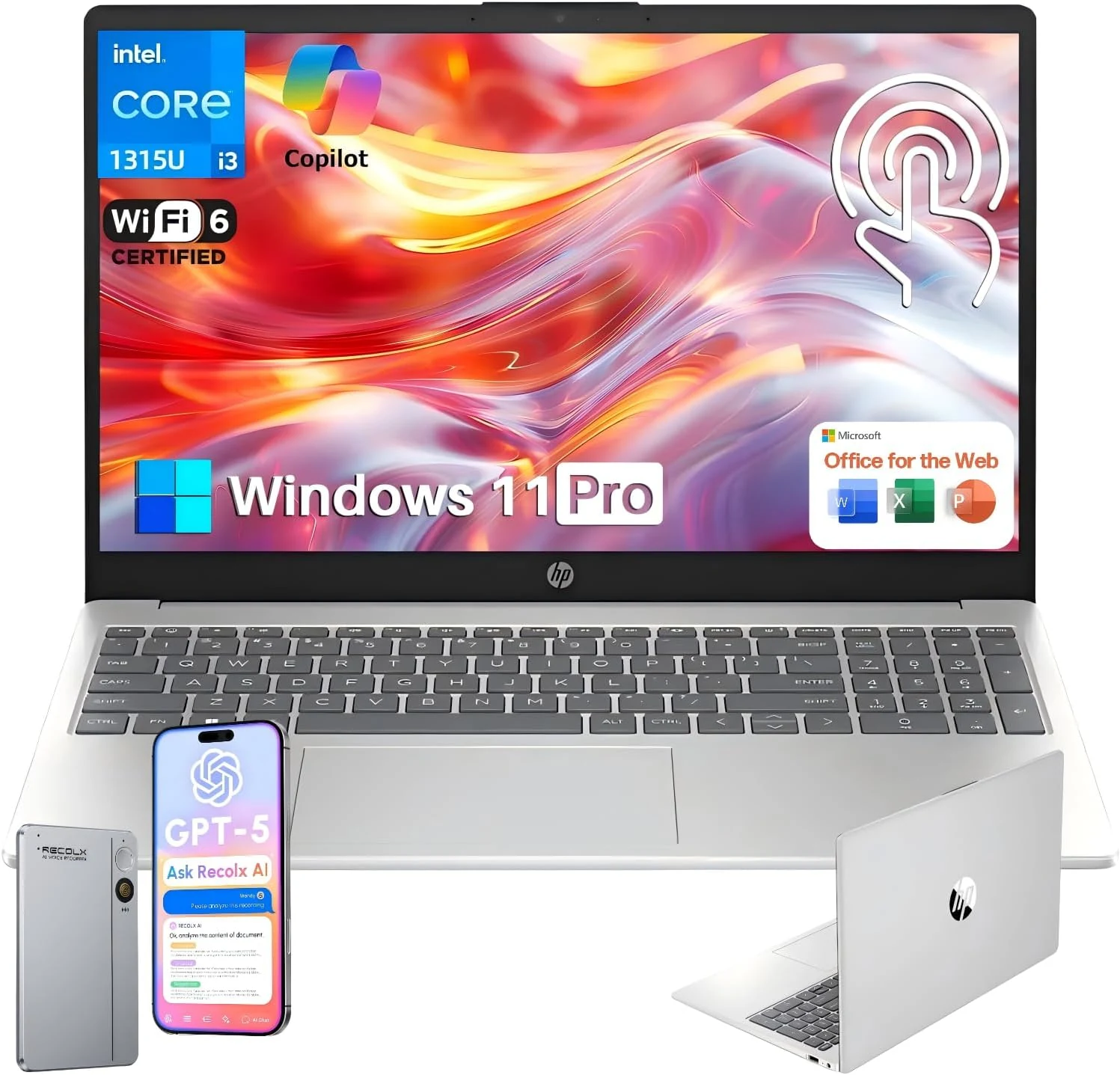 HP 15.6 Touchscreen Laptop for Student & Business, Intel Core i3-1315U