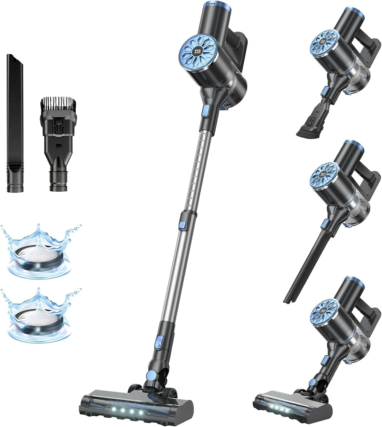 VIPSUN Cordless Vacuum Cleaner with Self-Standing, LED Screen Stick Vacuum