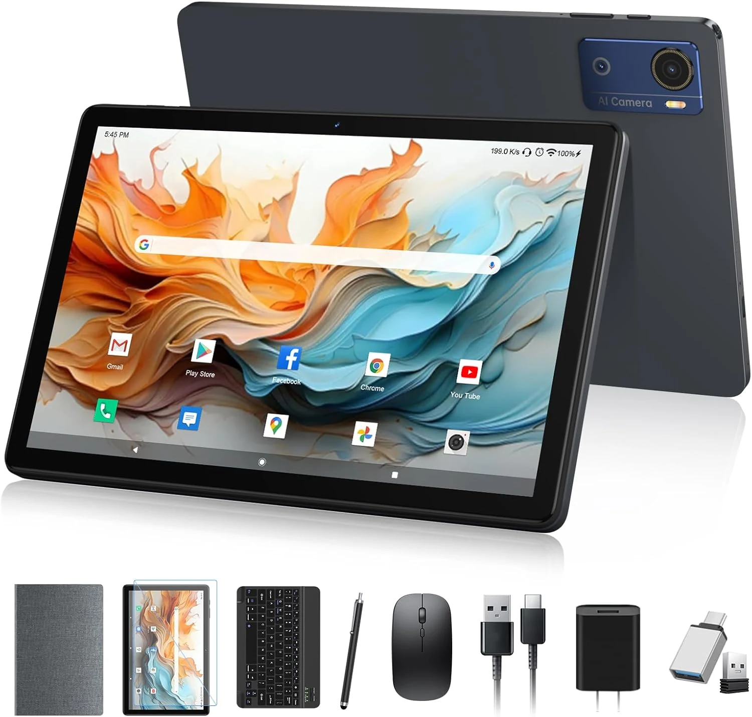 MEIZE Android 16 Tablet (10.1 Inch) with Octa-Core, 12GB RAM, 64GB Storage, 7000mAh Battery