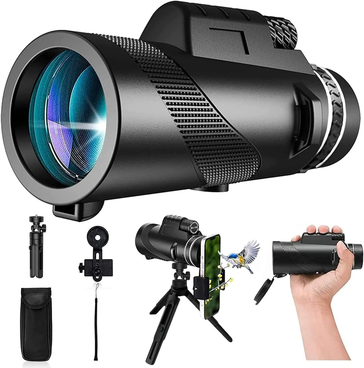 Monocular-Telescope 80x100 High Powered Monoculars High Definition for Adults High review