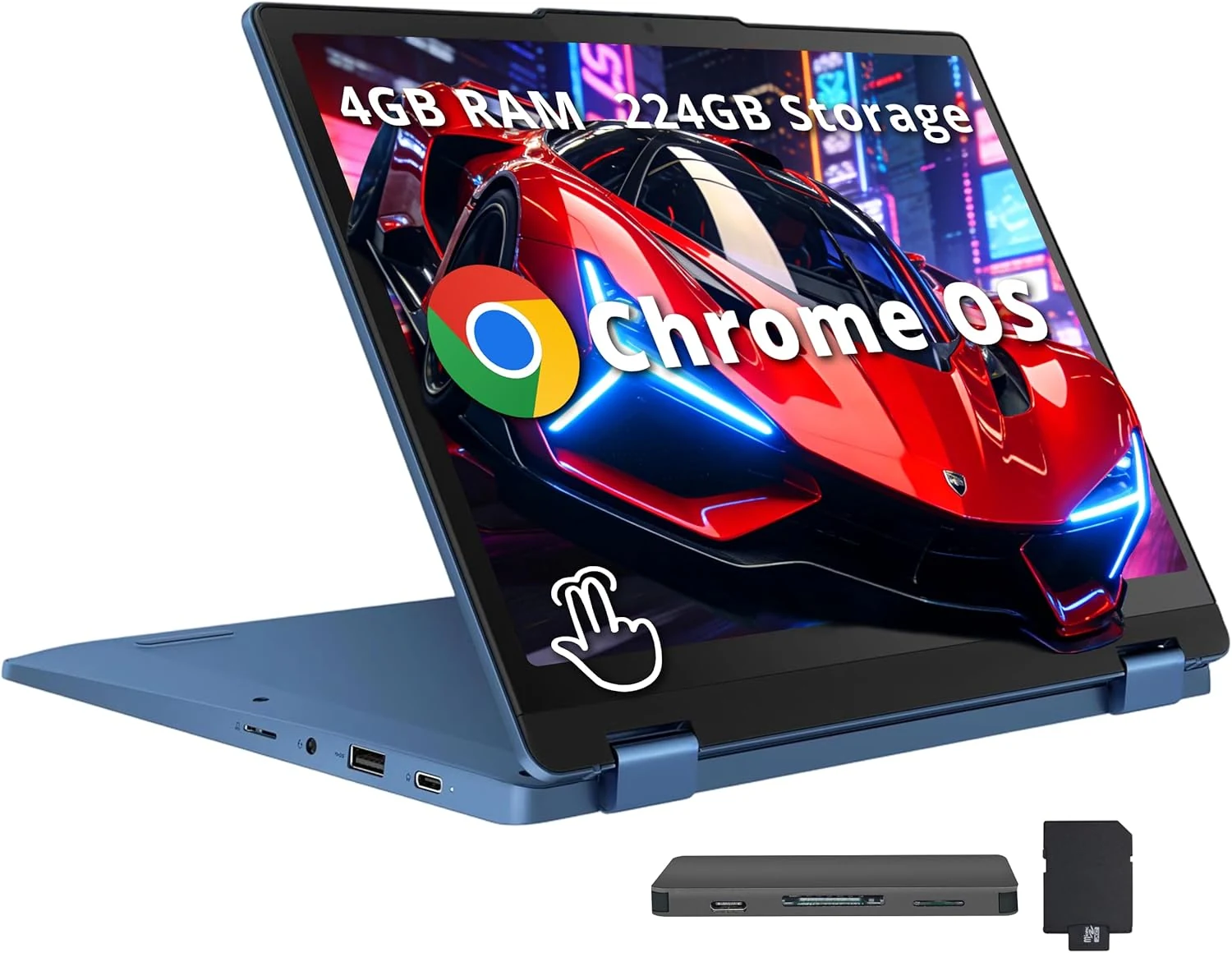 Lenovo Flex 3i Chromebook 12.2" WUXGA Touchscreen 2-in-1 Laptop, Intel N100, 4GB LPDDR5, 224GB Storage (64GB eMMC+160GB Docking Station Set)