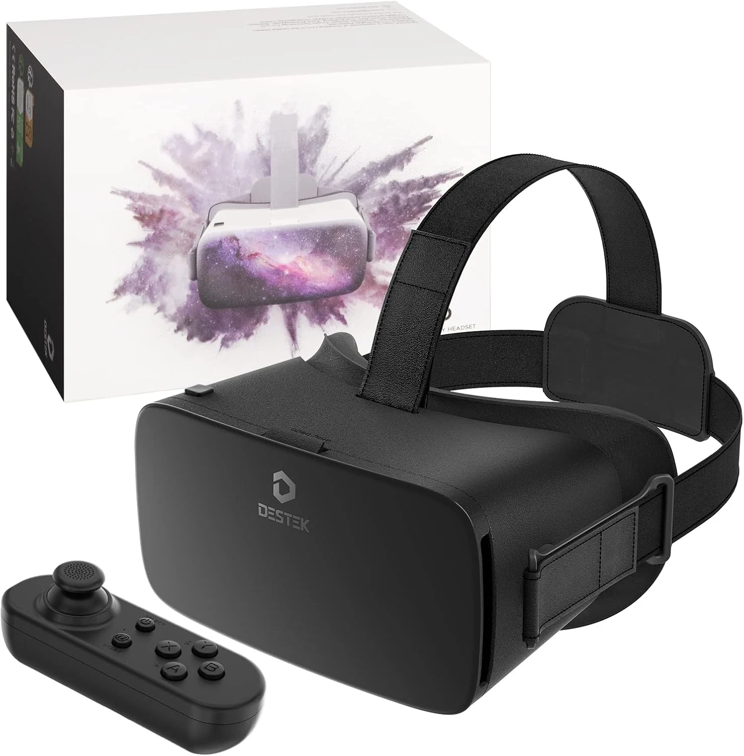 DESTEK V5 VR Headset for Kids & Phone (5.5-7.0in Screen) w/Controller & 128 Premium VR Apps